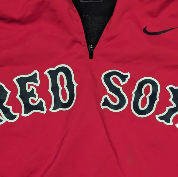 Boston Red Sox Nike 1/4 Pullover Medium Red and Blue Jacket Good Condition - Picture 5 of 5